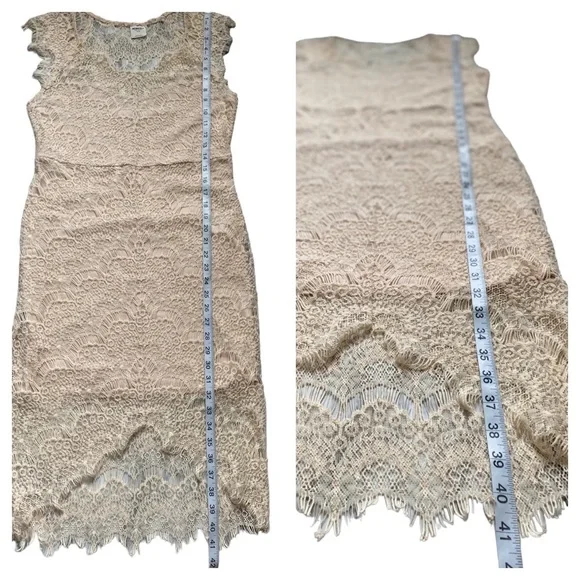 Free People - Intimately Free - Sleeveless Lace Bodycon Style - Size M - Beige - Picture 9 of 15